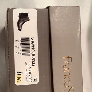 Franco sarto black leather ankle boots size 8